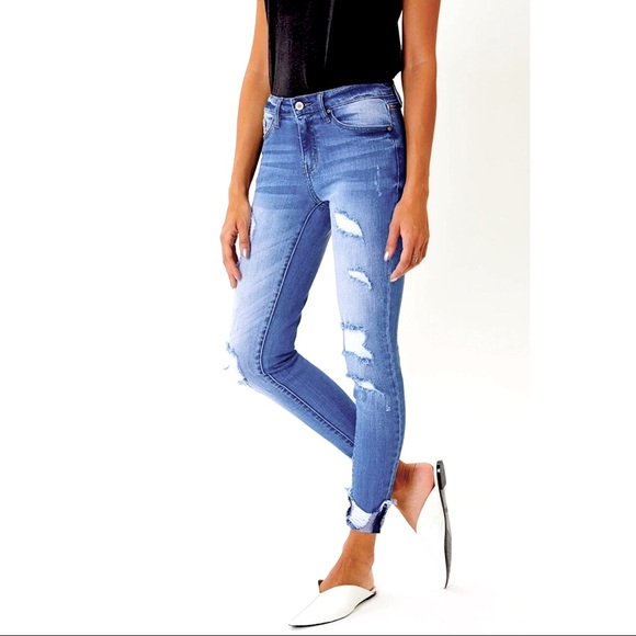 Last 1! Kancan mid rise ankle skinny jeans KC7103M size 5/26 - Picture 3 of 16